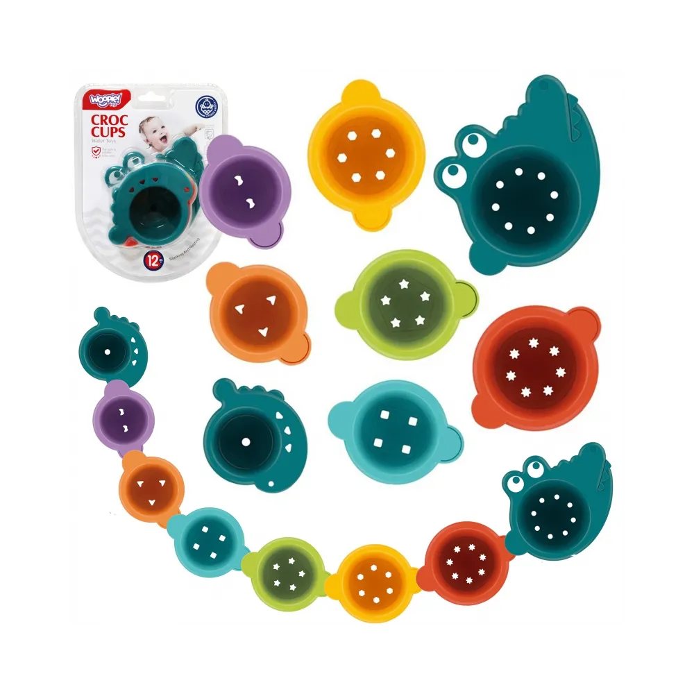 WOOPIE BABY Zabawka do Kąpieli Kubeczki Przelewowe Krokodylek