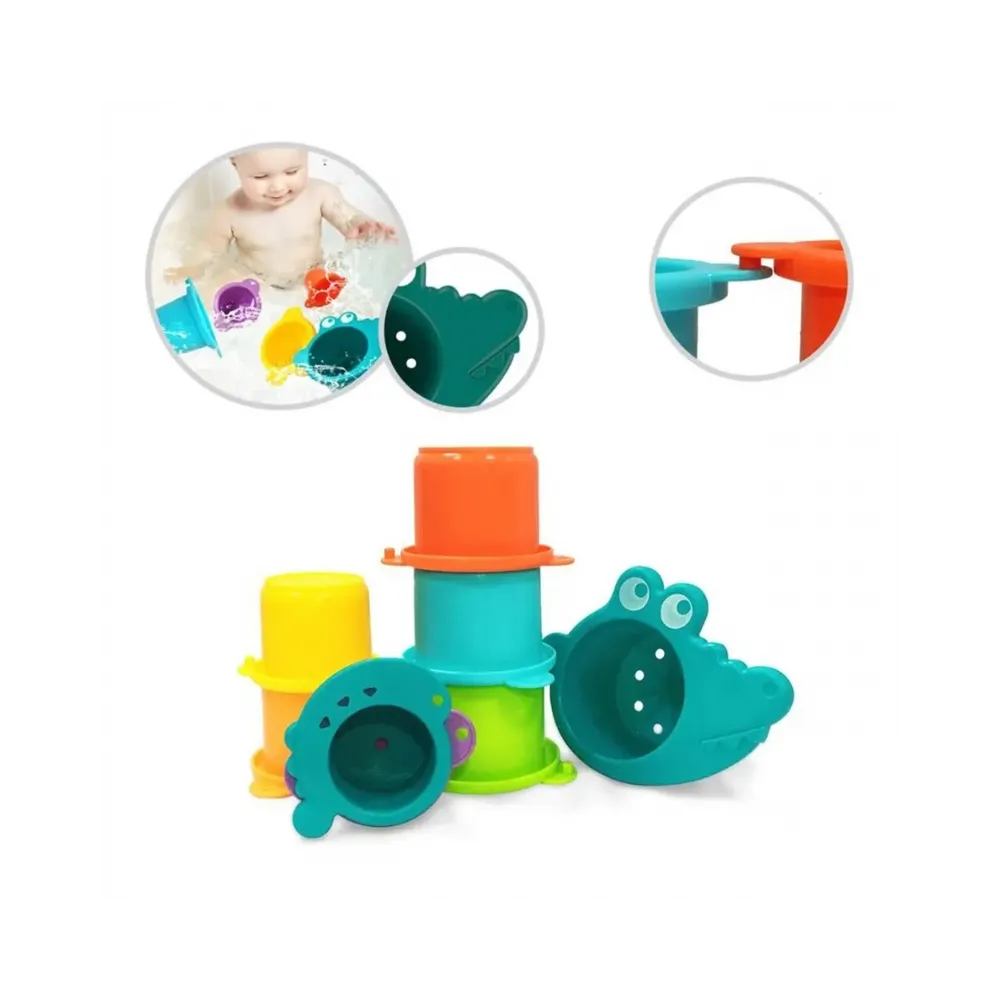 WOOPIE BABY Zabawka do Kąpieli Kubeczki Przelewowe Krokodylek