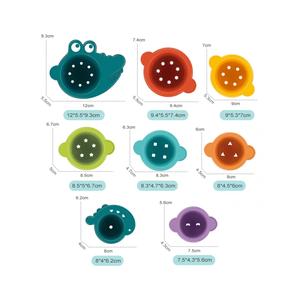 WOOPIE BABY Zabawka do Kąpieli Kubeczki Przelewowe Krokodylek