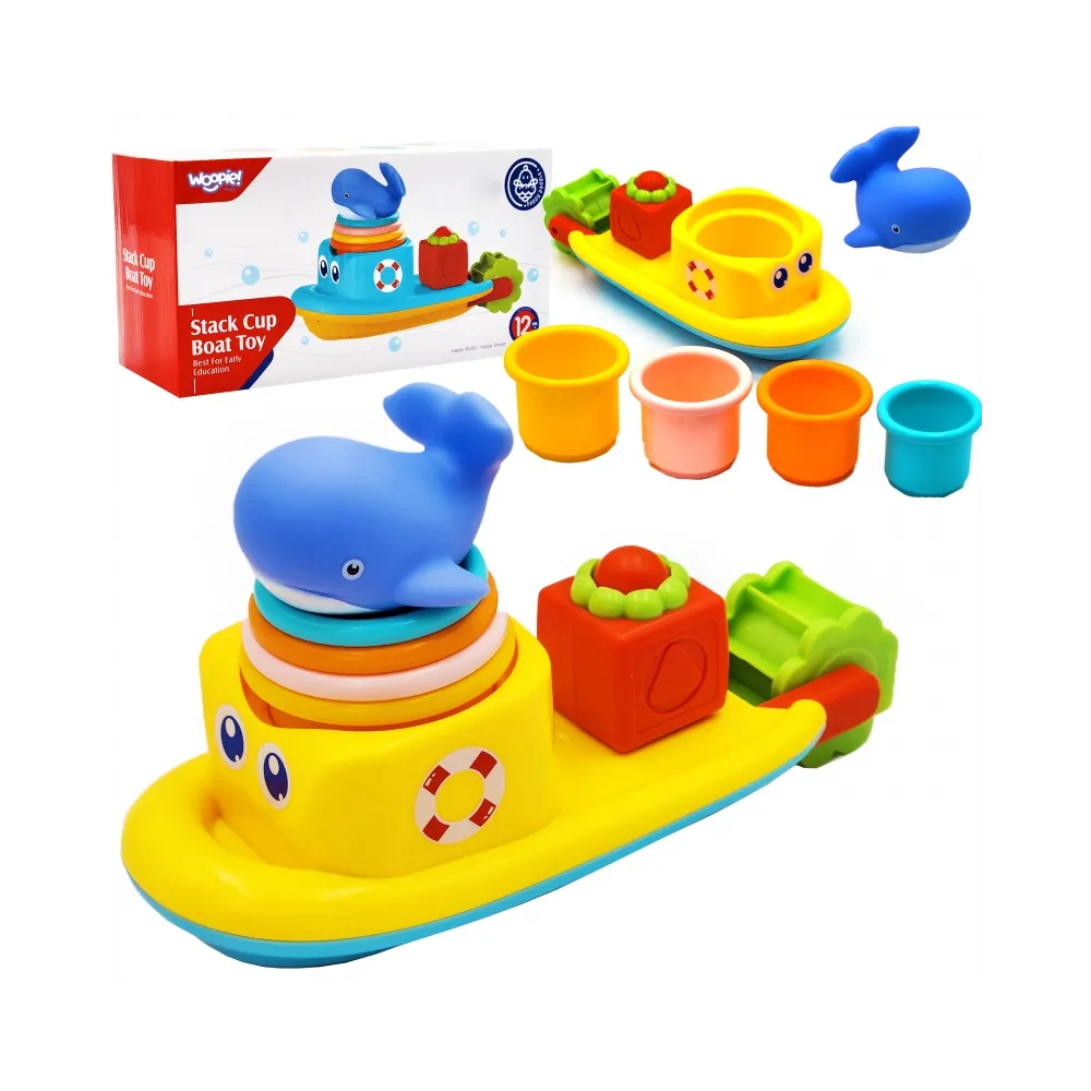 WOOPIE BABY Zabawka Wodna Statek Wieloryb Kubeczki Przelewowe