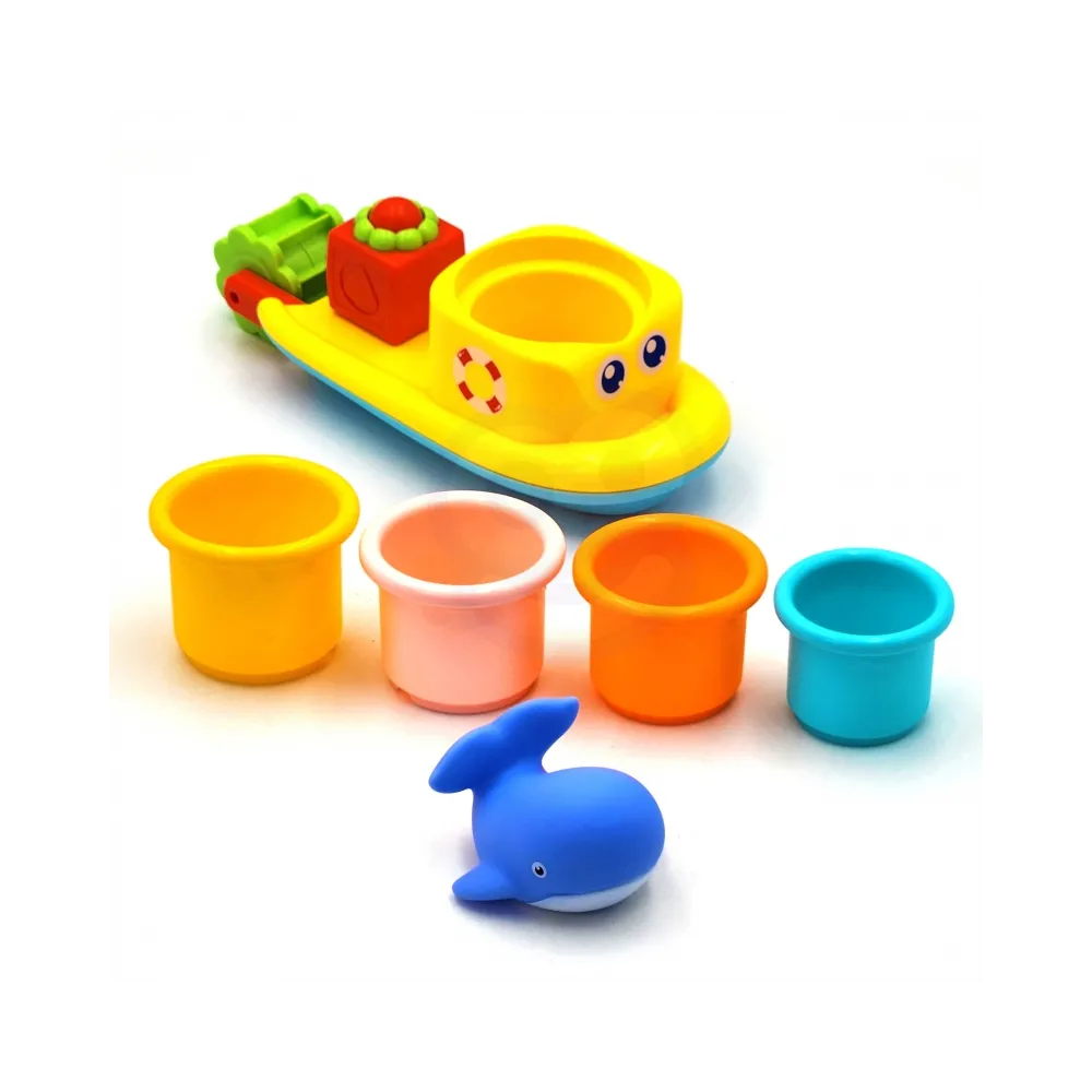 WOOPIE BABY Zabawka Wodna Statek Wieloryb Kubeczki Przelewowe