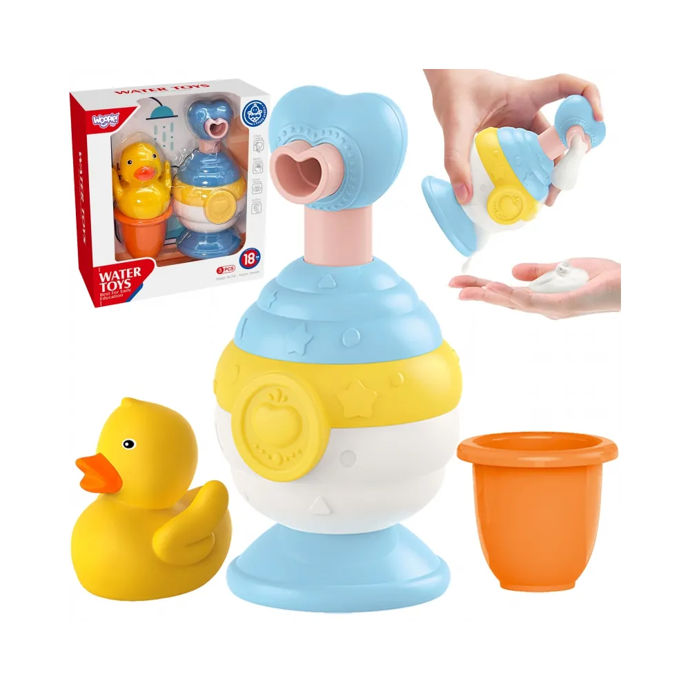 WOOPIE BABY Zabawki do Kąpieli Kubeczek + Kaczuszka + Dozownik Mydła Zestaw