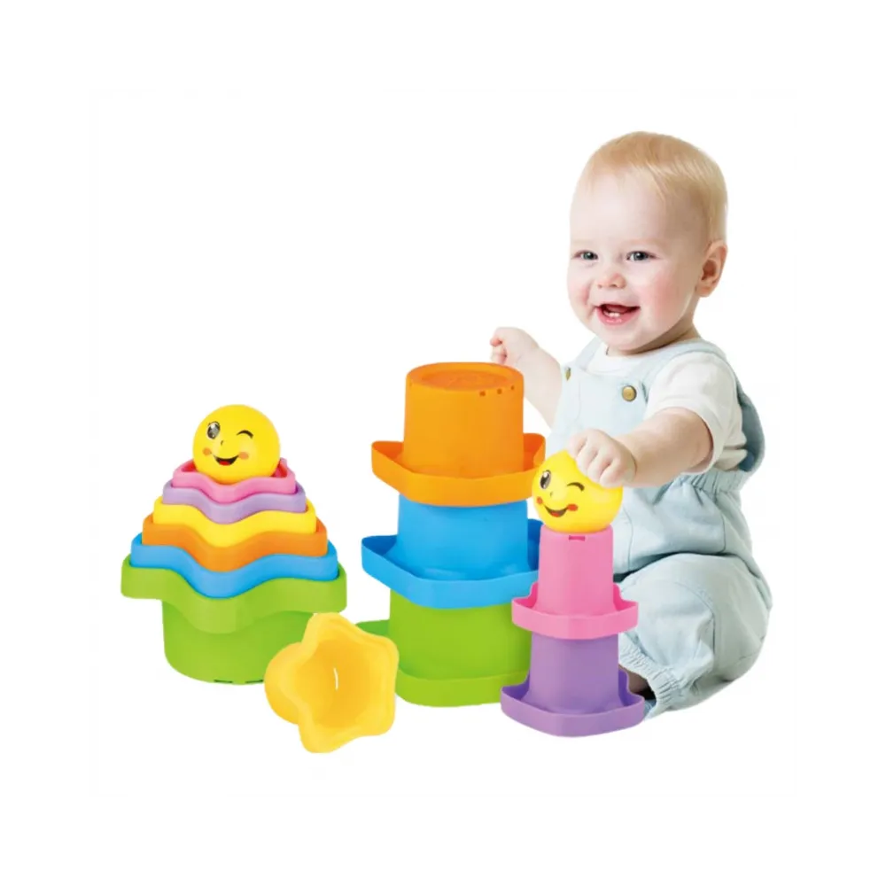 WOOPIE BABY Piramidka Sensoryczne Kubeczki Gwiazdki + Piłeczka