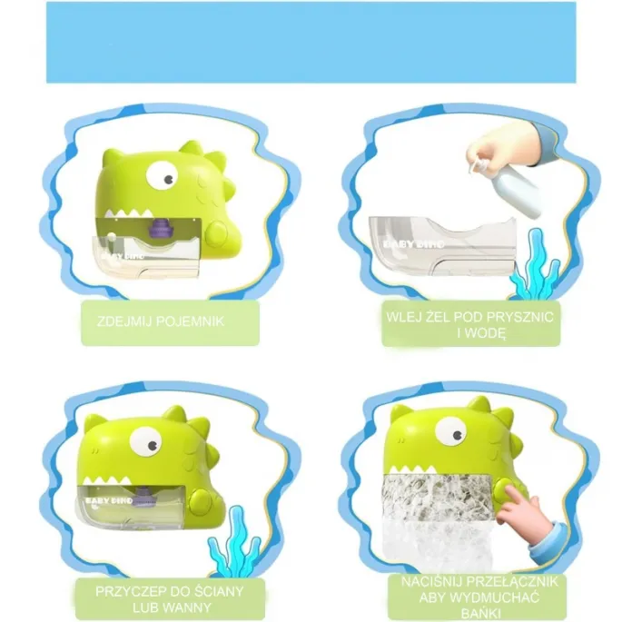 Bezpieczny dinozaur do kąpieli wykonany z nietoksycznego plastiku