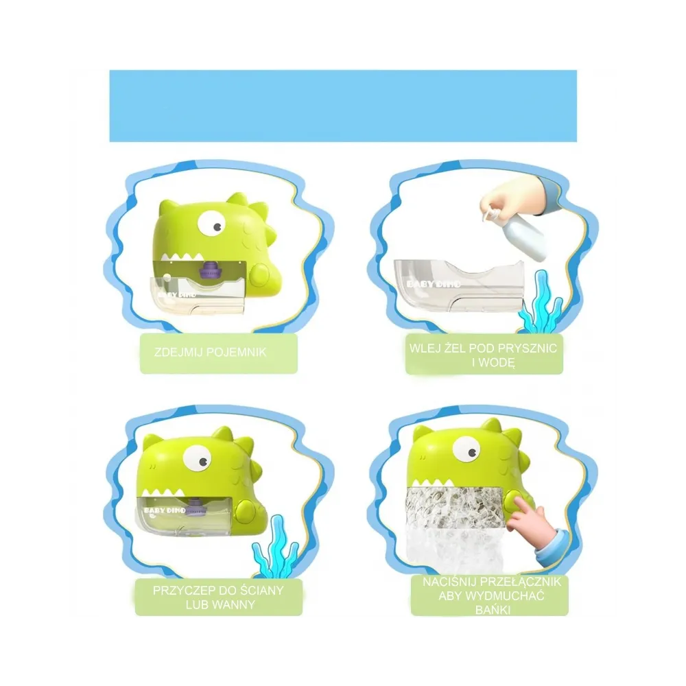 WOOPIE Zabawka do Kąpieli Dinozaur do Robienia Piany Pomarańczowy