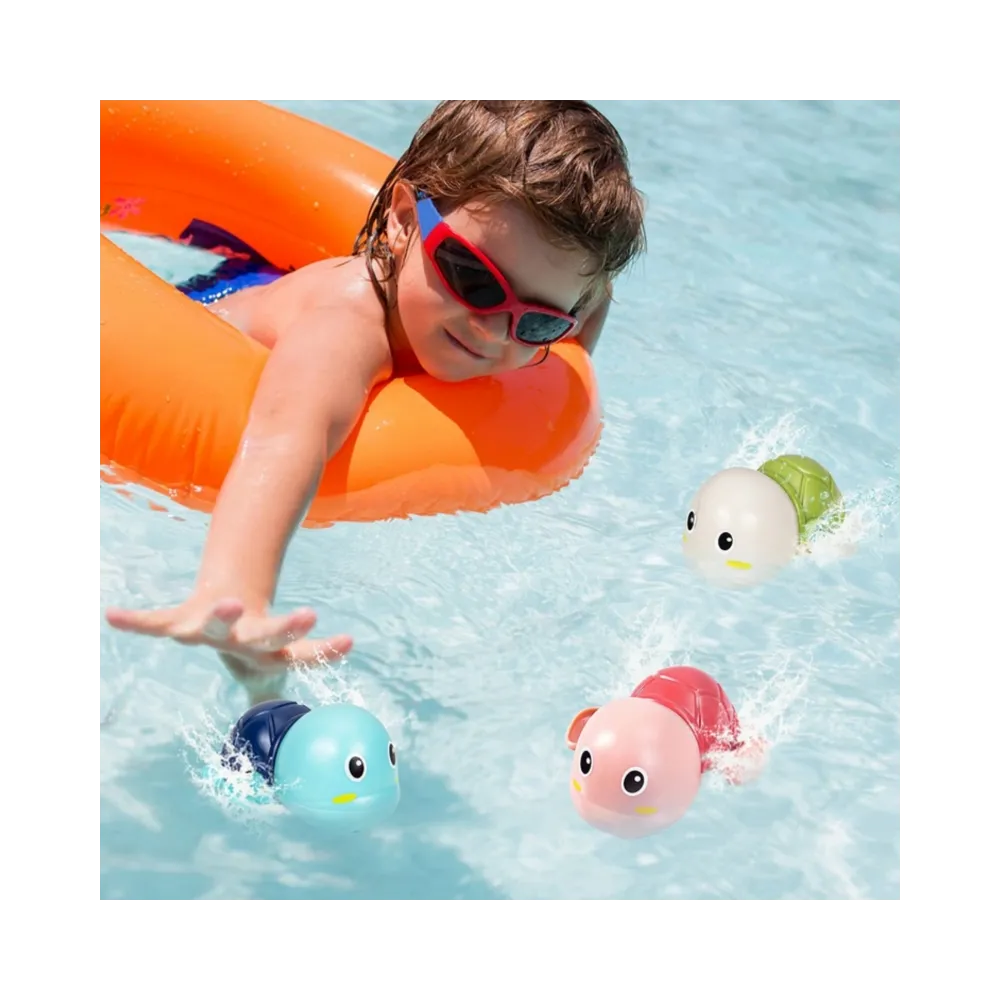 Woopie Żółw Żółwik Pływający Nakręcany Zabawka Do Kąpieli Niebieski