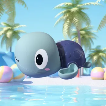 Woopie Żółw Żółwik Pływający Nakręcany Zabawka Do Kąpieli Niebieski