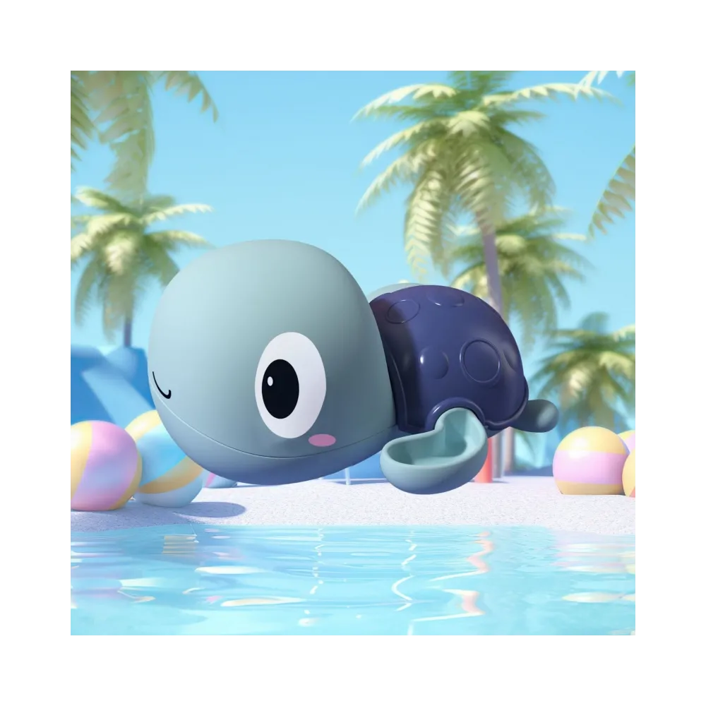 Woopie Żółw Żółwik Pływający Nakręcany Zabawka Do Kąpieli Niebieski