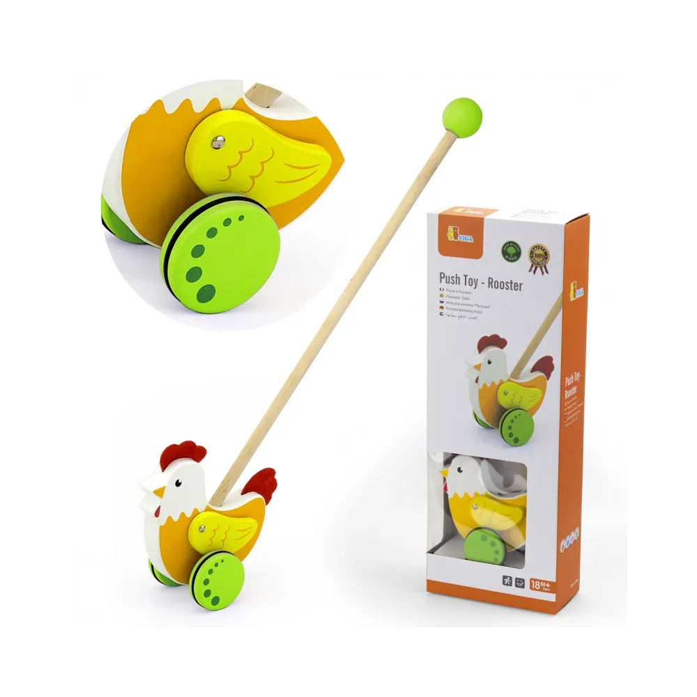 Kolorowy pchacz edukacyjny z ruchomymi skrzydełkami