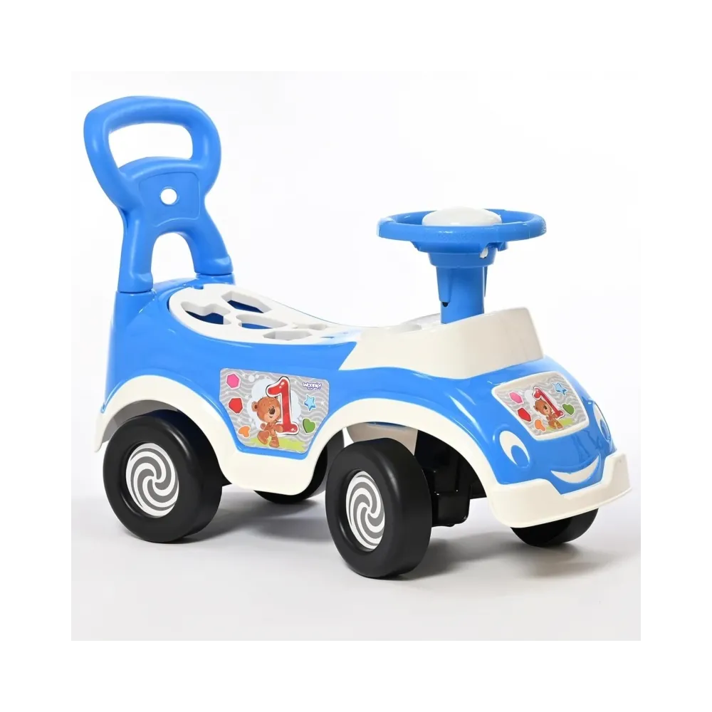 Interaktywny jeździk z klaksonem i sorterem klocków