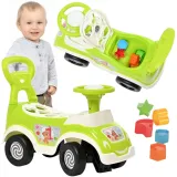 Zielony jeździk 4w1 dla dzieci wspierający naukę chodzenia