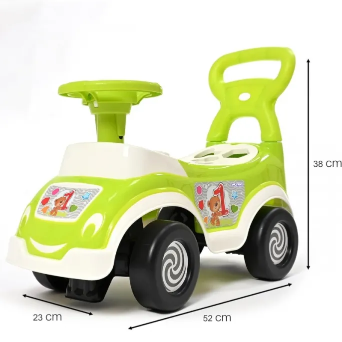 Kolorowy pchacz z oparciem dla stability i wygody dzieci