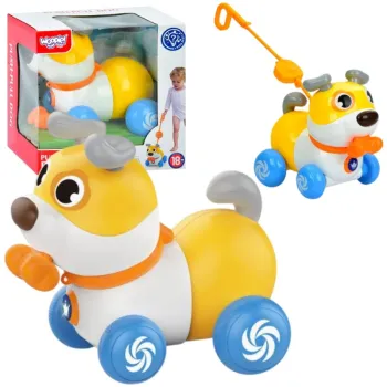 Interaktywny piesek do nauki chodzenia dla maluchów.