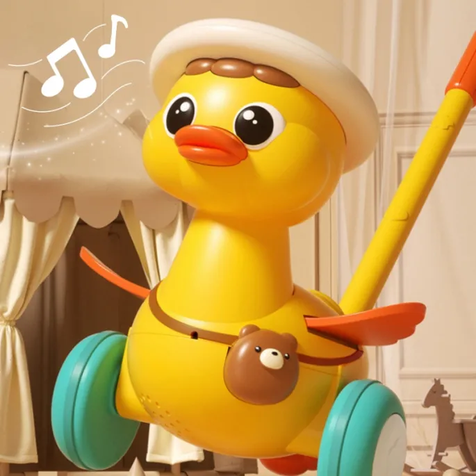 Kolorowa kaczuszka idealna dla maluchów rozpoczynających chodzenie