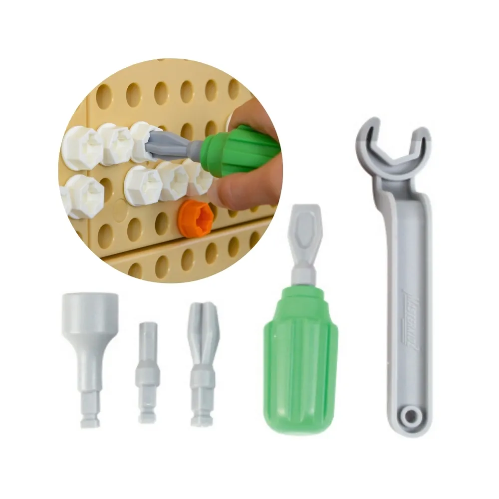 MASTERKIDZ Ręczne Narzędzia 6 Elementów Śrubokręt Klucz - Tablica Naukowo-Edukacyjna STEM