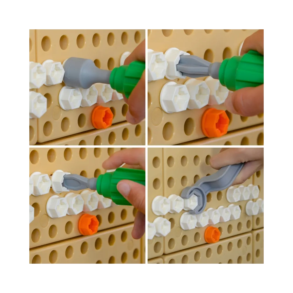 MASTERKIDZ Ręczne Narzędzia 6 Elementów Śrubokręt Klucz - Tablica Naukowo-Edukacyjna STEM