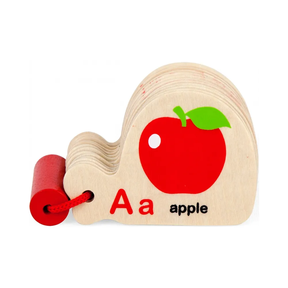 VIGA Drewniana Książeczka do Nauki Alfabetu i Angielskiego Montessori