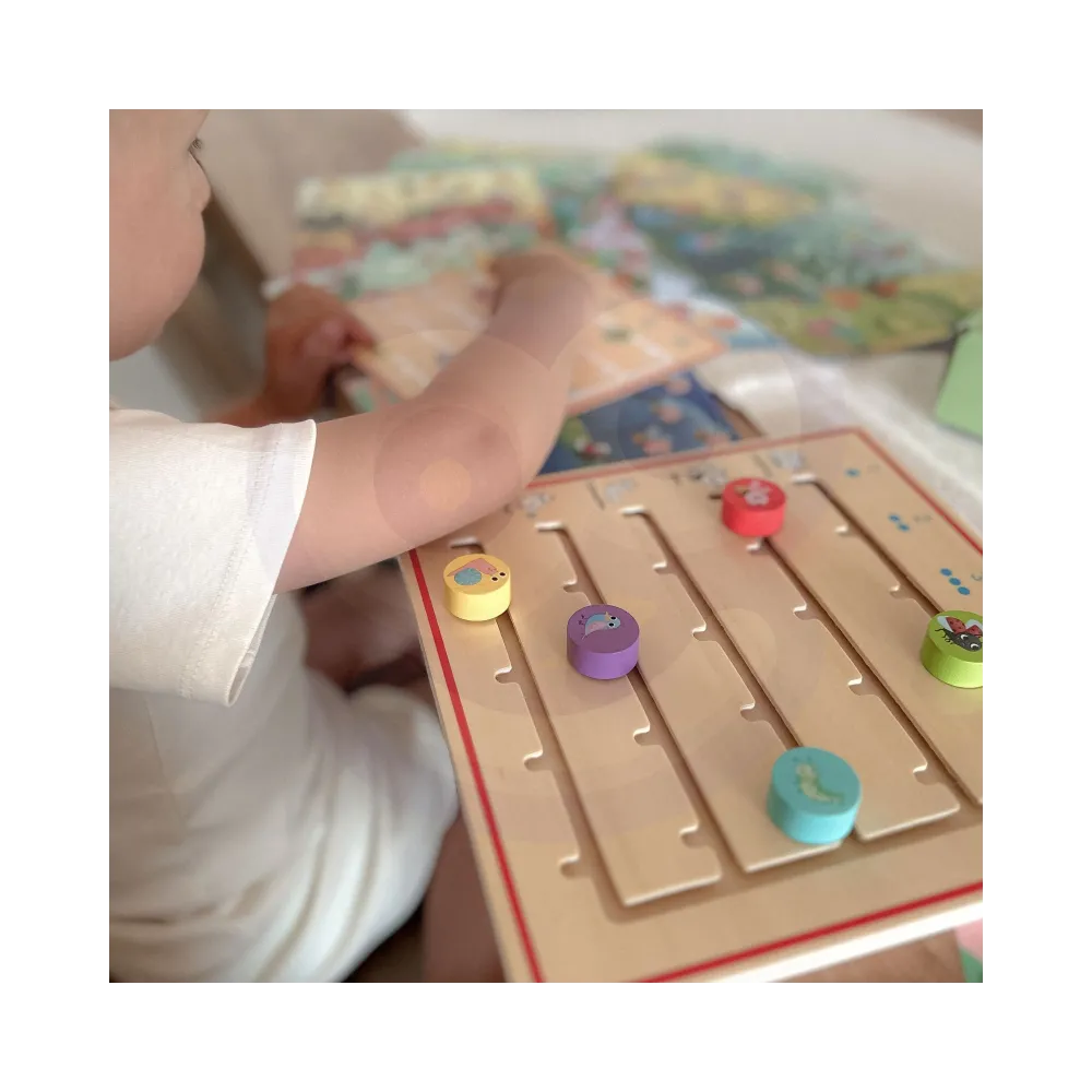 TOOKY TOY Drewniana Gra Nauka Liczenia Zwierzątka