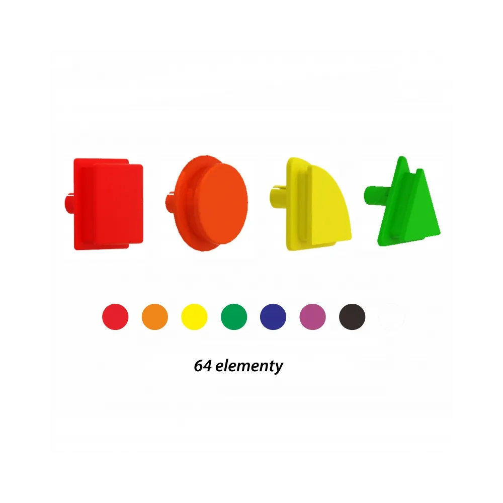 MASTERKIDZ Zestaw Kołeczki w kształcie figur geometrycznych 64szt do tablic STEM