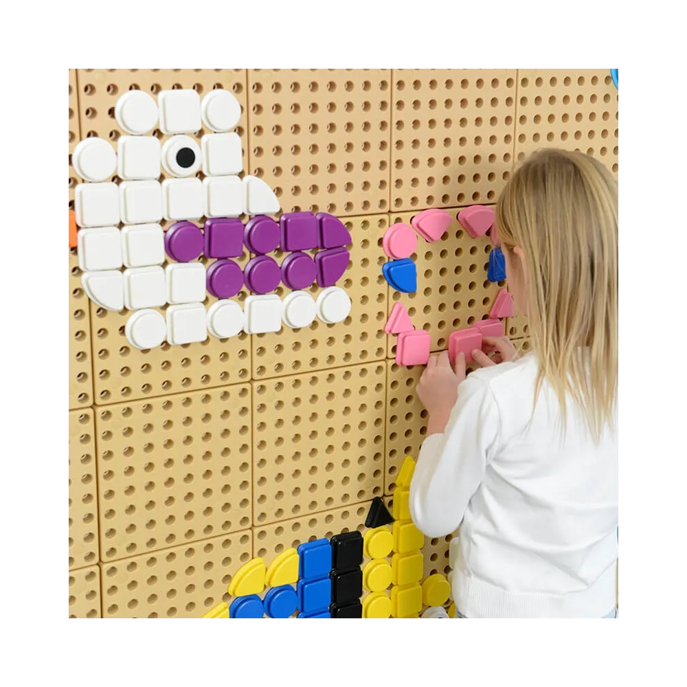 MASTERKIDZ Zestaw Kołeczki w kształcie figur geometrycznych 64szt do tablic STEM