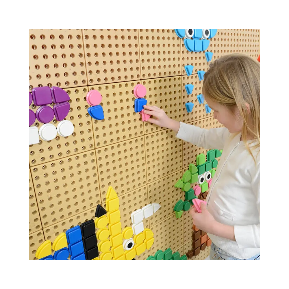 MASTERKIDZ Zestaw Kołeczki w kształcie figur geometrycznych 64szt do tablic STEM