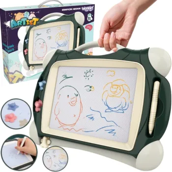 WOOPIE Znikopis Tablica Magnetyczna Kolorowa + 2 Stempelki Zielony