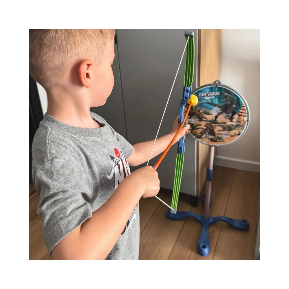 WOOPIE Zestaw Małego Łucznika Dinozaury Łuk Strzały Tarcza 32 el.