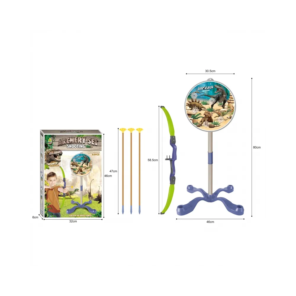 WOOPIE Zestaw Małego Łucznika Dinozaury Łuk Strzały Tarcza 32 el.