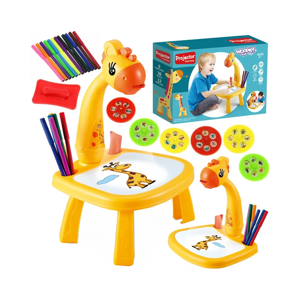 WOOPIE Tablica do Rysowania Projektor Żyrafa + Flamastry