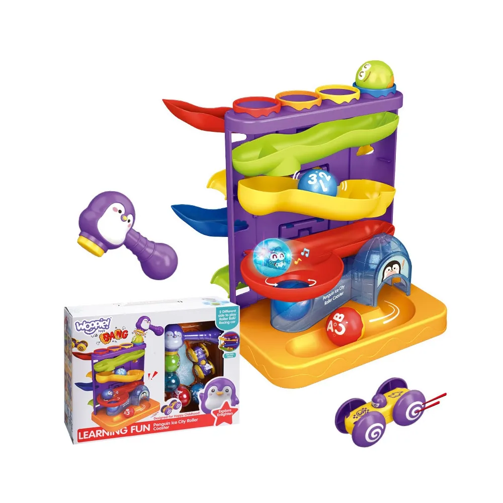 WOOPIE BABY Tor Kulkowy Kulodrom 3w1 Wbijak z Młoteczkiem Zjeżdżalnia dla Samochodzików