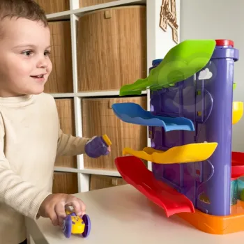 WOOPIE BABY Tor Kulkowy Kulodrom 3w1 Wbijak z Młoteczkiem Zjeżdżalnia dla Samochodzików