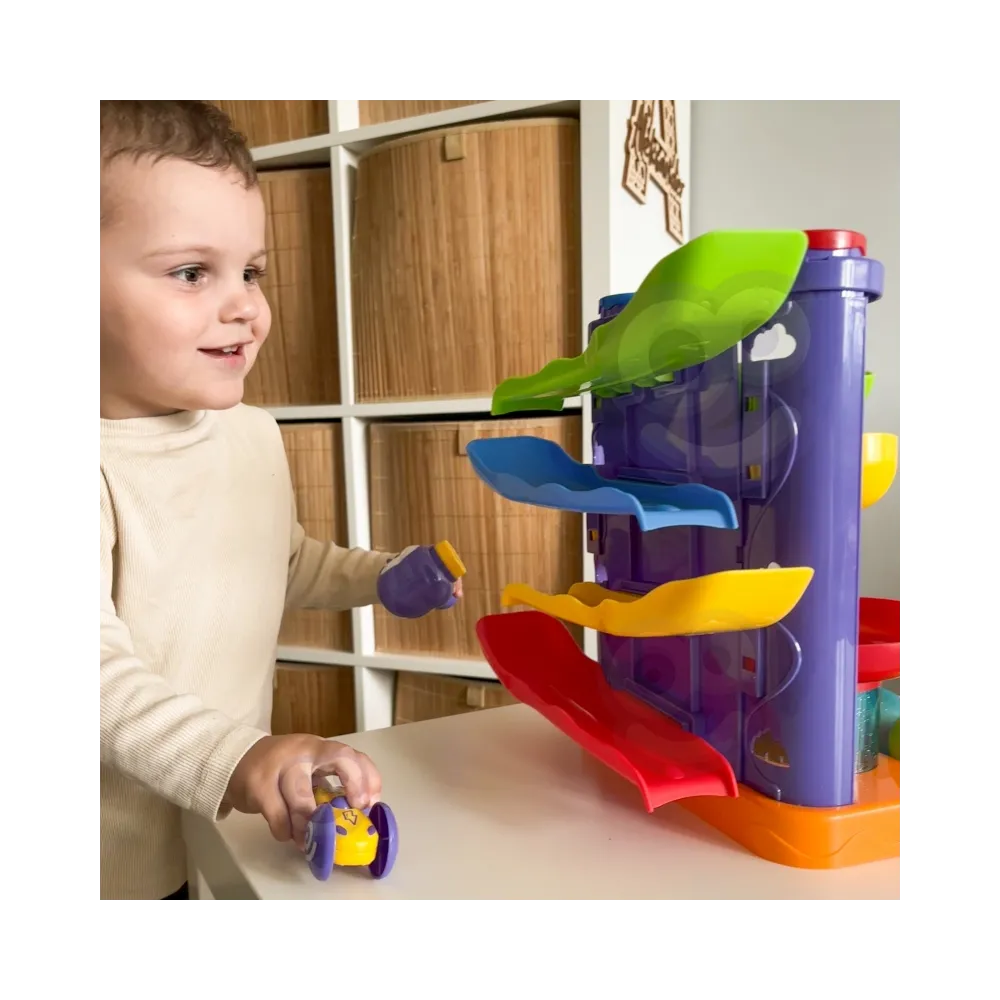 WOOPIE BABY Tor Kulkowy Kulodrom 3w1 Wbijak z Młoteczkiem Zjeżdżalnia dla Samochodzików