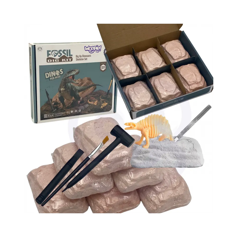 WOOPIE Wykopaliska Dinozaurów 6 Losowych Figurek Szkieletów Dinozaurów