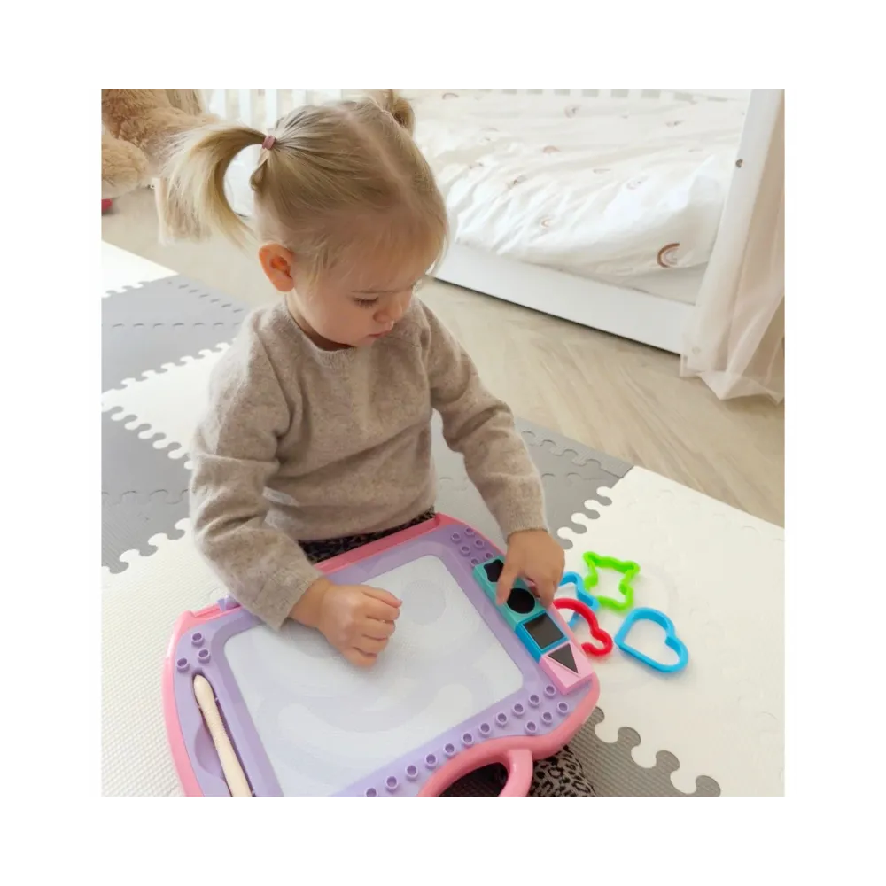 WOOPIE Znikopis Tablica Magnetyczna Kolorowa + Stempelki + Wzory