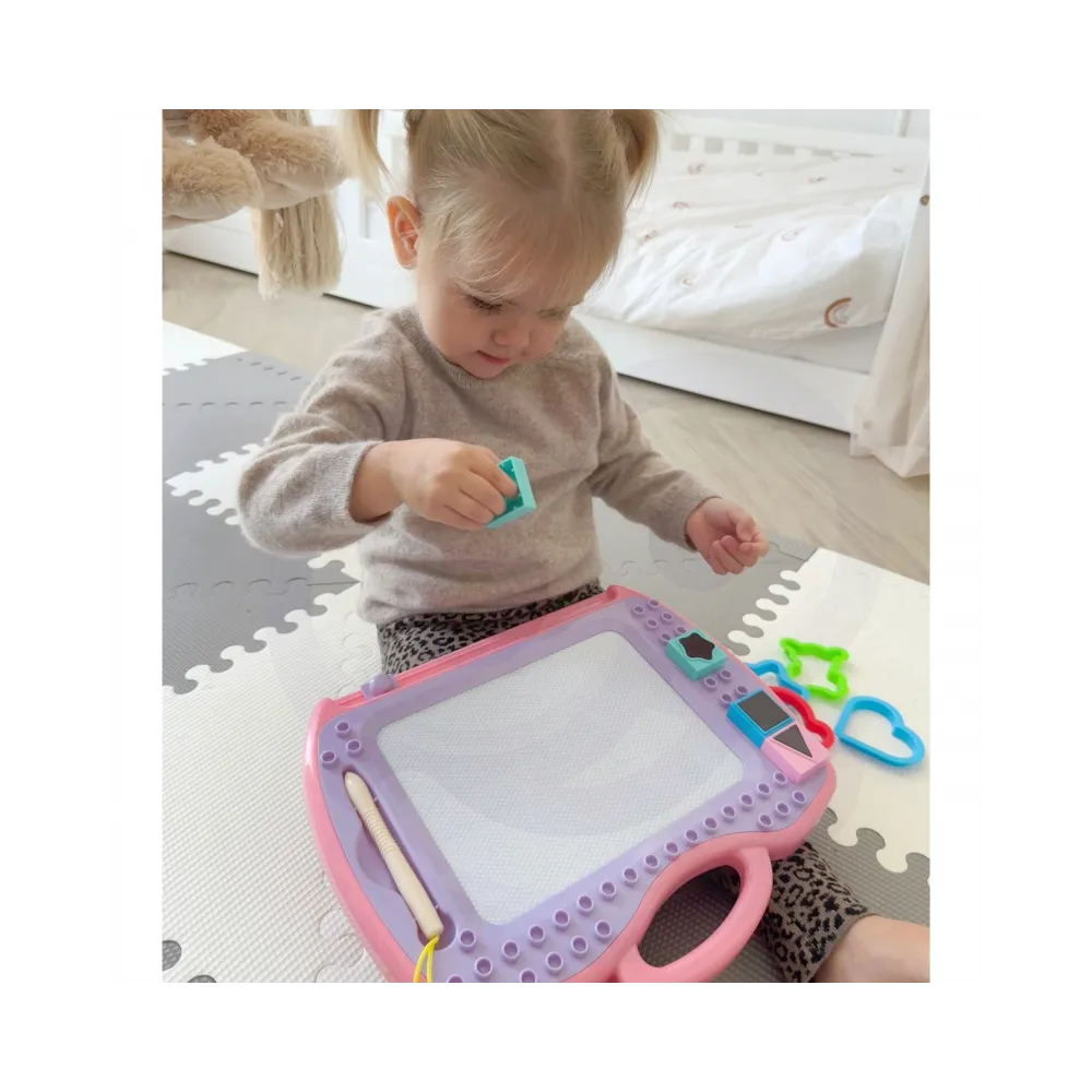 WOOPIE Znikopis Tablica Magnetyczna Kolorowa + Stempelki + Wzory