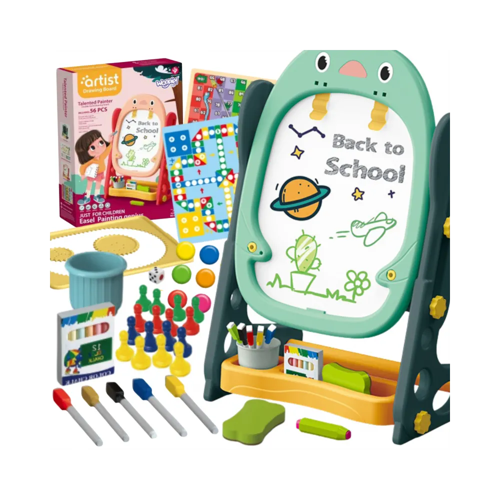 WOOPIE Dwustronna Tablica Magnetyczna do Rysowania i Nauki Liczb oraz Liter 56 el.