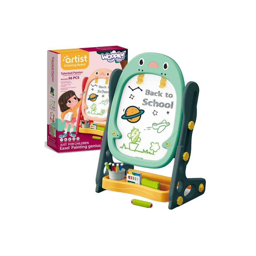 WOOPIE Dwustronna Tablica Magnetyczna do Rysowania i Nauki Liczb oraz Liter 56 el.