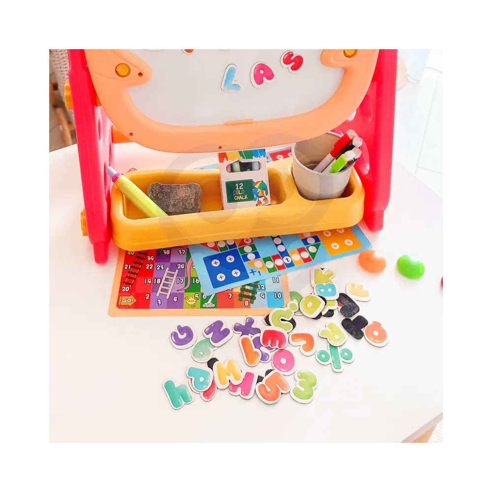 WOOPIE Dwustronna Tablica Magnetyczna do Rysowania i Nauki Liczb oraz Liter 56 el.