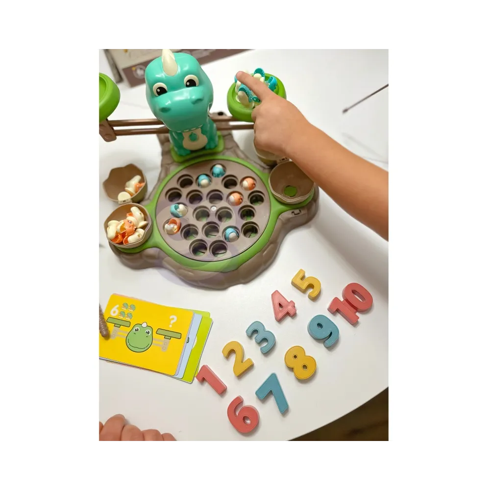 WOOPIE Waga Szalkowa Gra Łowienie Małych Prehistorycznych Dinozaurów Nauka Liczydło