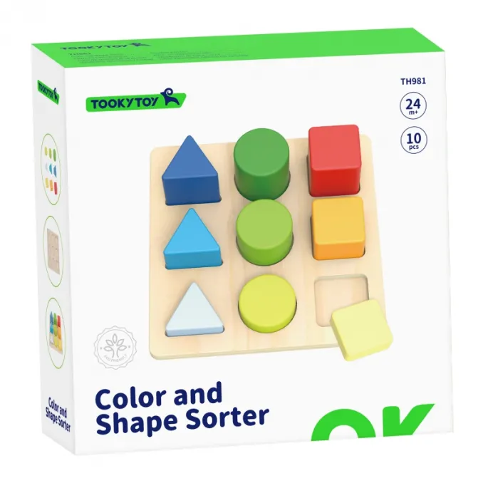 Sorter kształtów z różnorodnymi figurami dla maluchów