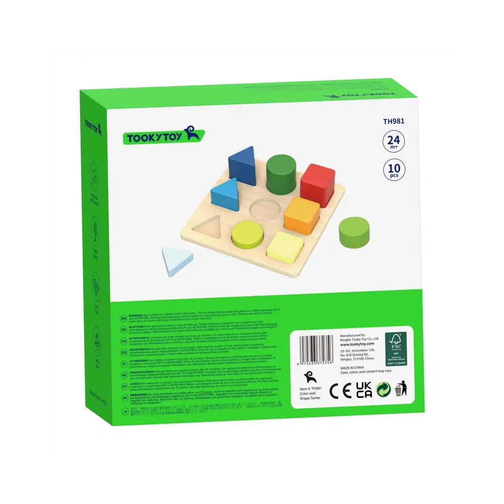 TOOKY TOY Edukacyjna Układanka Figury Geometryczne