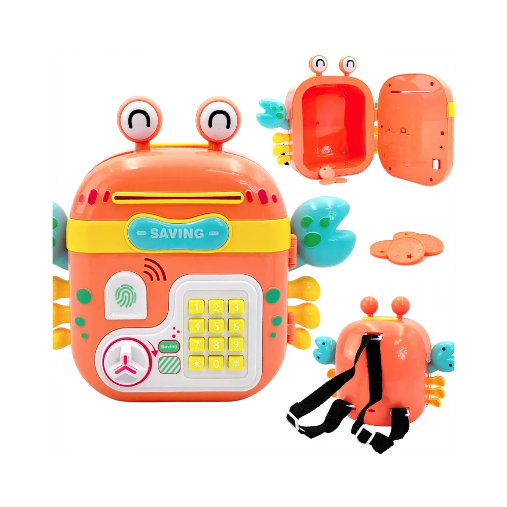 WOOPIE Interaktywny Sejf Kasa Sklepowa Plecak z Klawiaturą 4w1 Monety