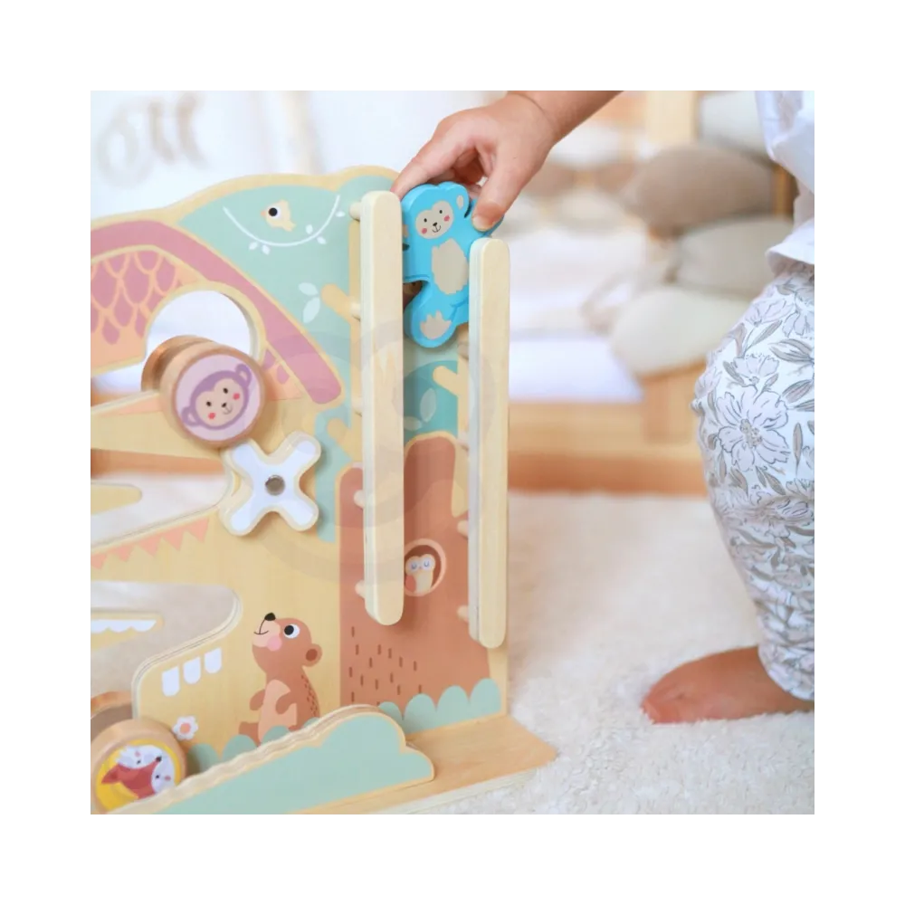 TOOKY TOY Labirynt Tablica Edukacyjna Tor 2w1 Labirynt Drewniany