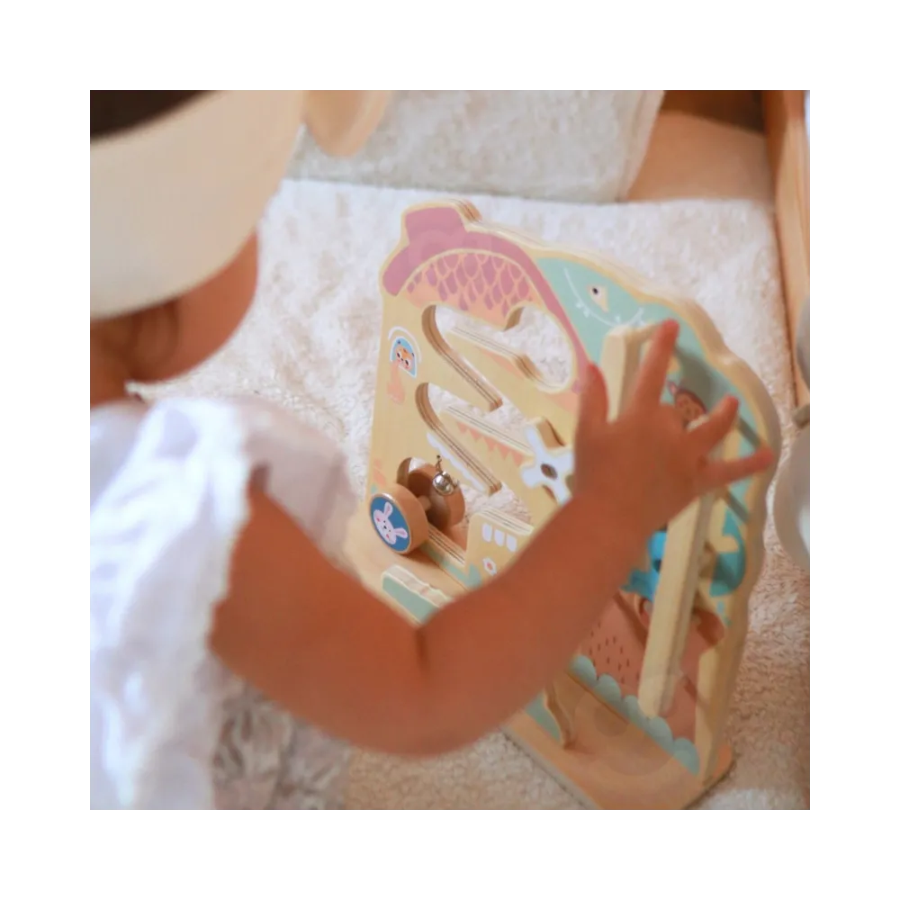 TOOKY TOY Labirynt Tablica Edukacyjna Tor 2w1 Labirynt Drewniany