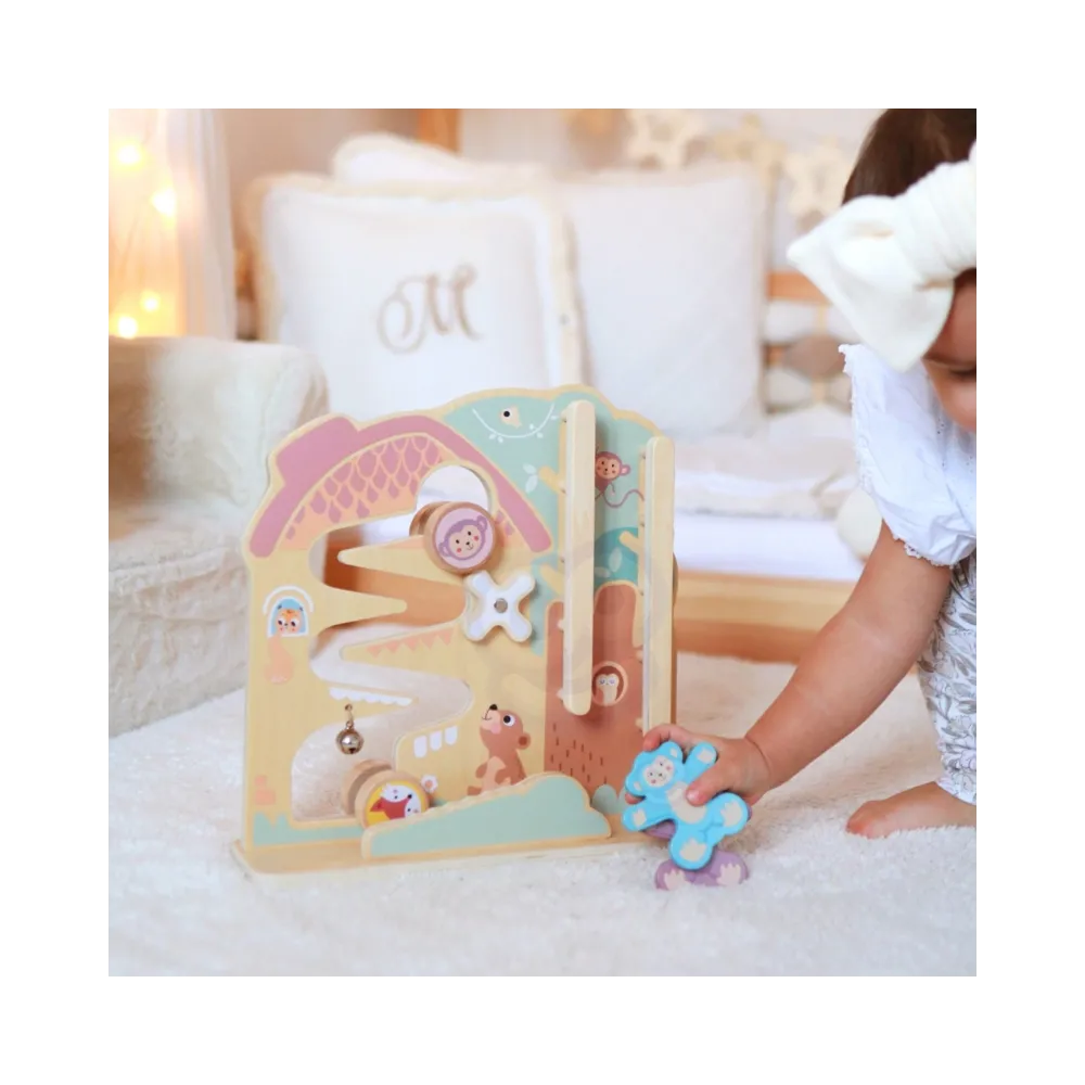 TOOKY TOY Labirynt Tablica Edukacyjna Tor 2w1 Labirynt Drewniany