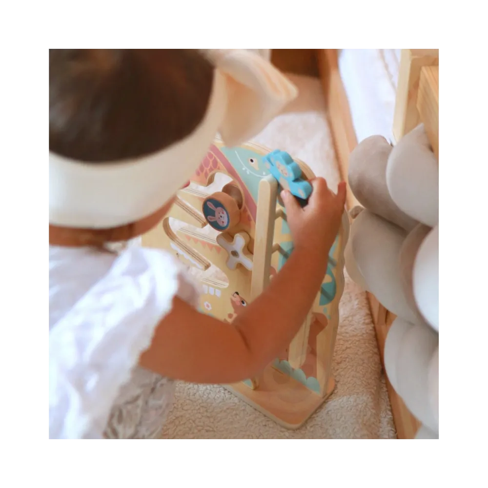 TOOKY TOY Labirynt Tablica Edukacyjna Tor 2w1 Labirynt Drewniany