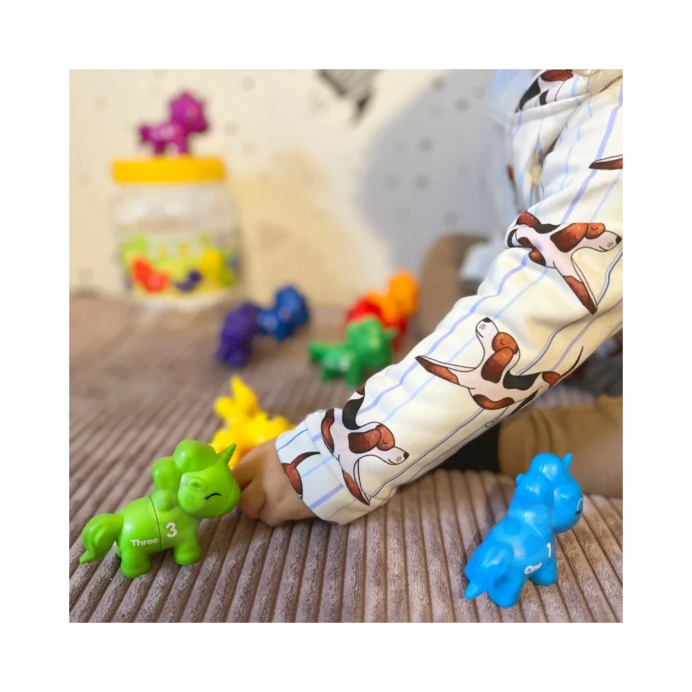 WOOPIE Zestaw Nauka Liczb Kolorów Montessori Figurki Jednorożce do Składania "Dopasuj Cyferki" 13 el.