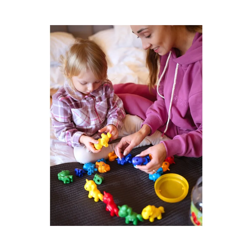 WOOPIE Zestaw Nauka Liczb Kolorów Montessori Figurki Jednorożce do Składania "Dopasuj Cyferki" 13 el.