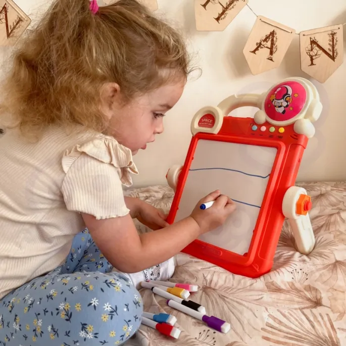 Tablica WOOPIE z flamastrami i klockami Tetris