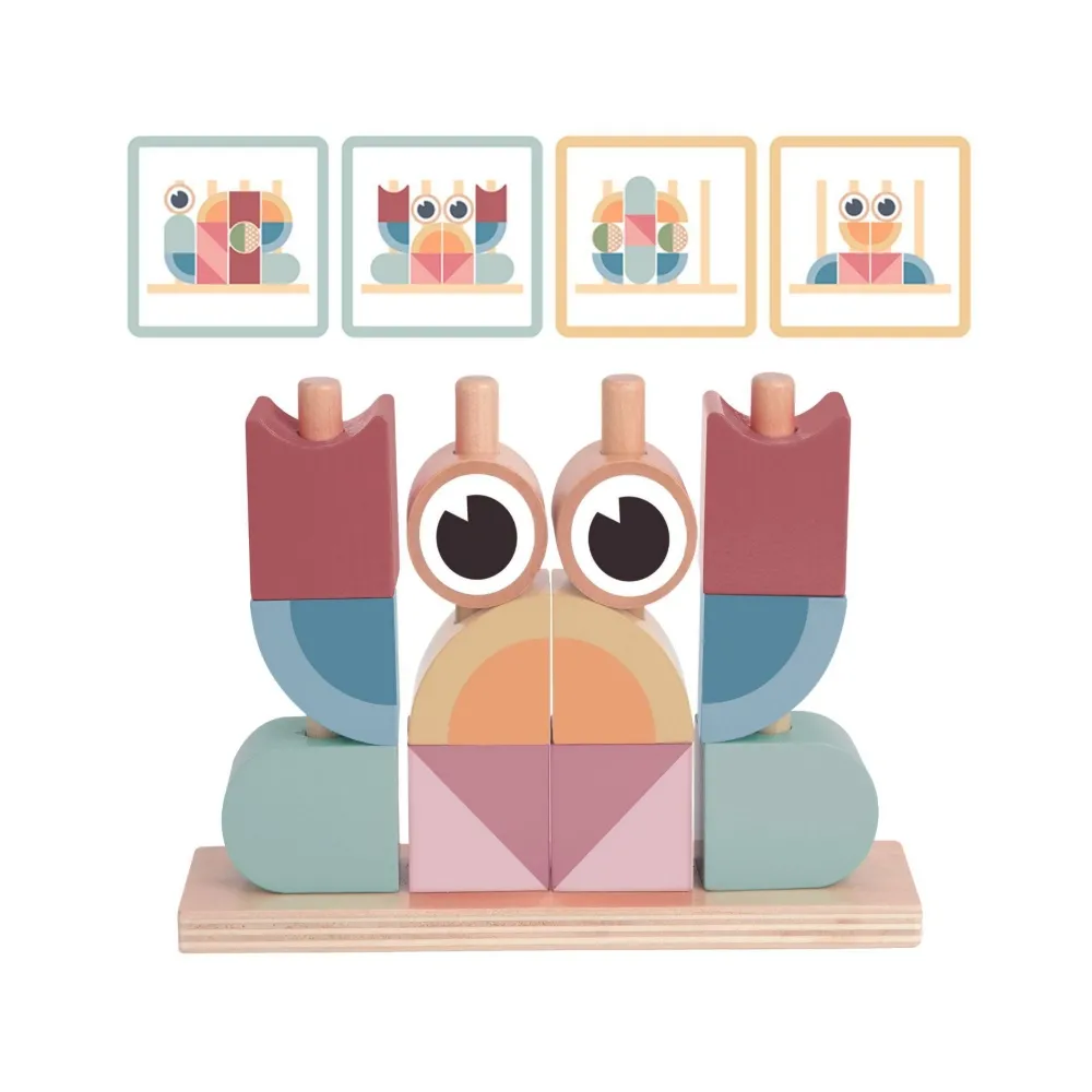 Drewniana układanka Krab w pastelowych kolorach